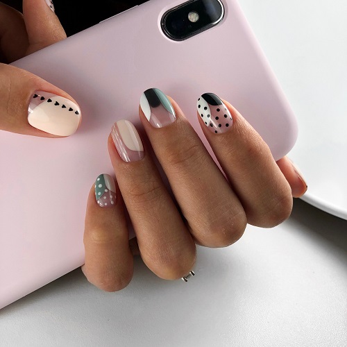 Stunning White and Black Nail Art for Girls