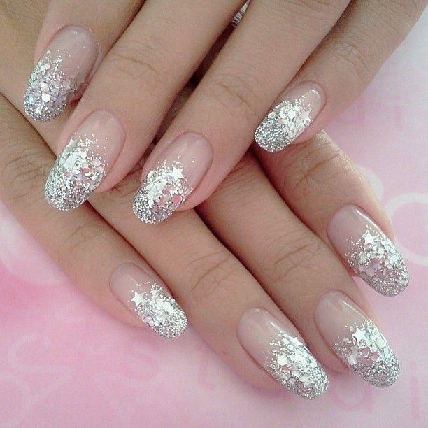 dusty pink Bridal Nail Design