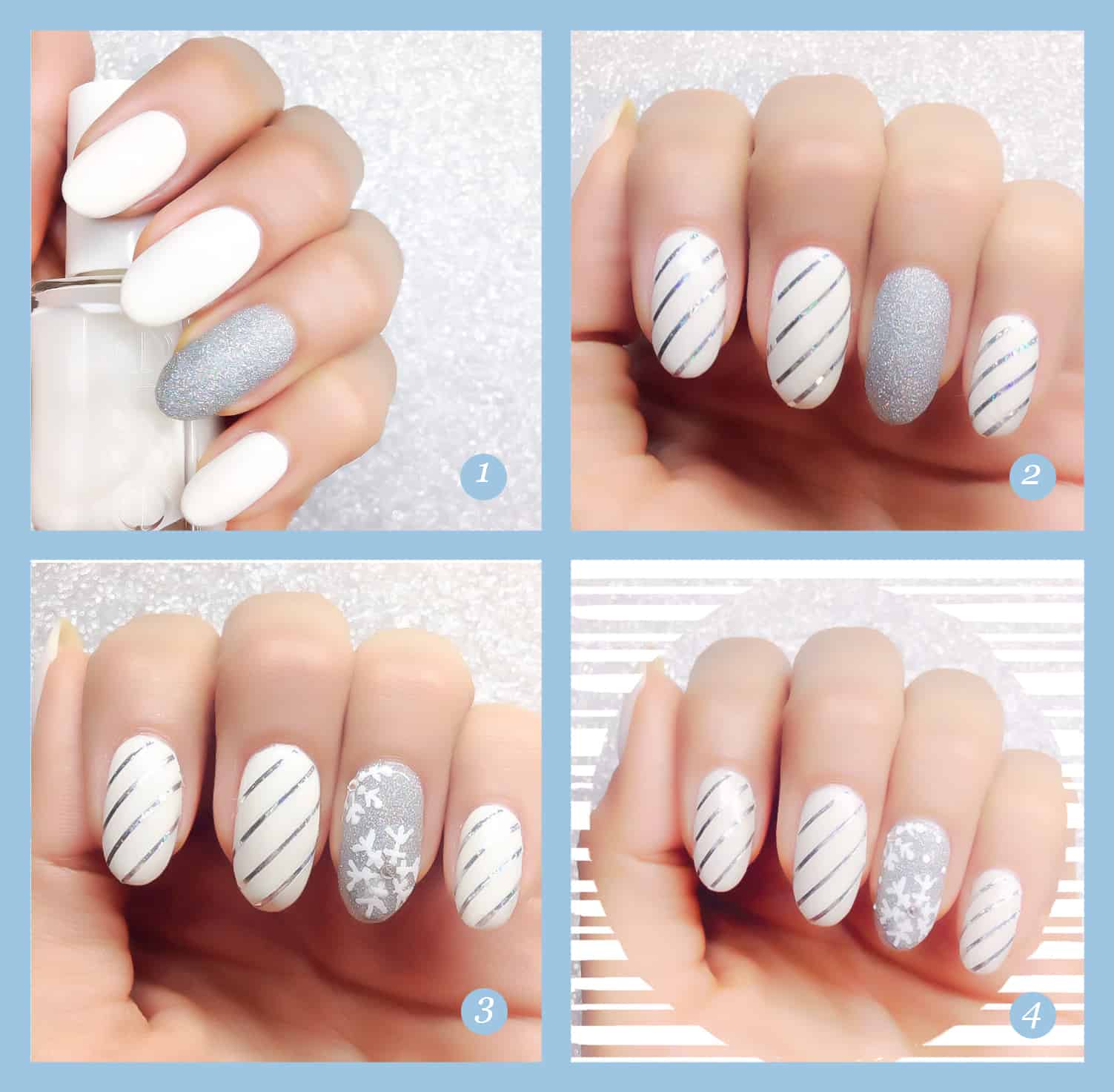 Metallics stripes and snowflakes