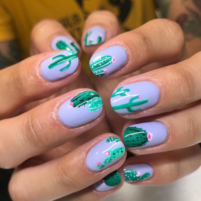 Summer Nail Ideas Cactus Nails