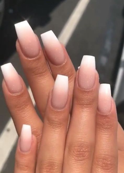 Nude ombre nails with white tip. Are you looking for short coffin acrylic nail design that are excellent for this season? See our collection full of cute short coffin acrylic nail design ideas and get inspired!