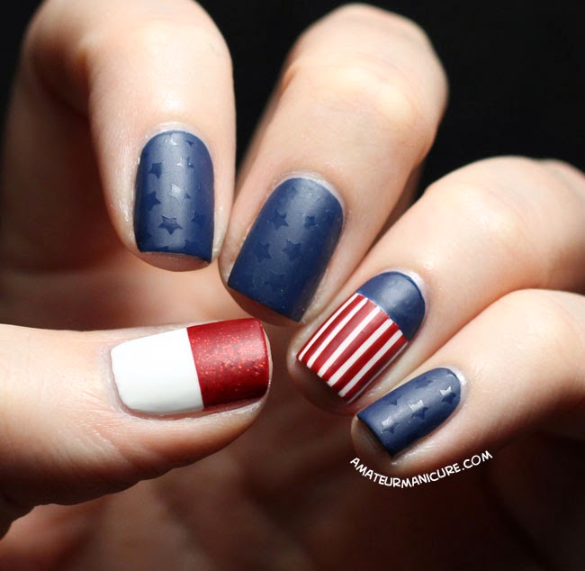 Stars and striped nail design
