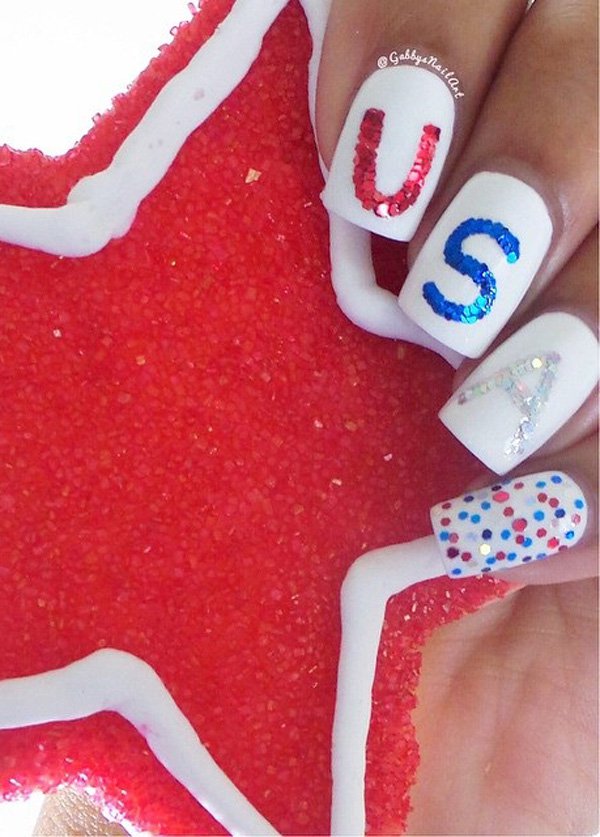 Fourth of july nail usa