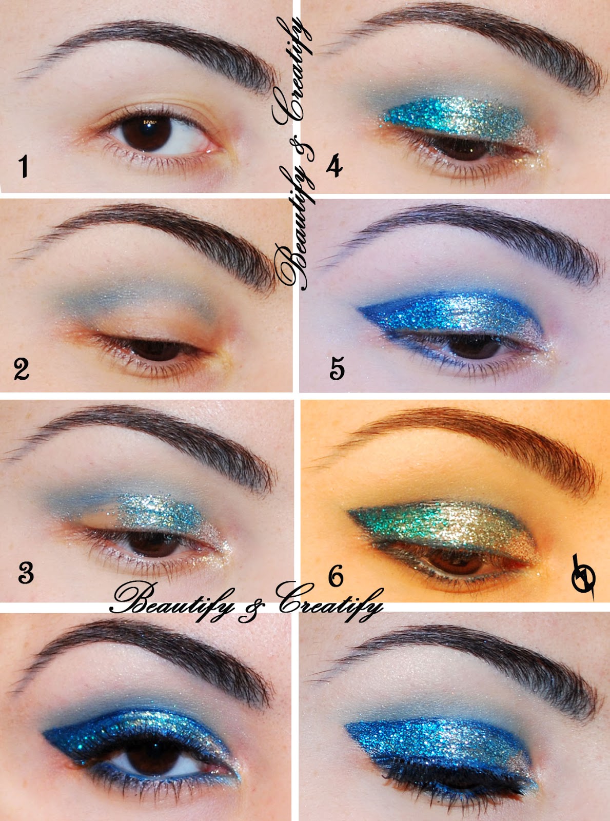 Layered blue glitter lid