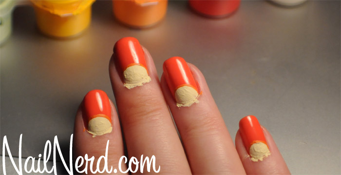 Orange wedge nails