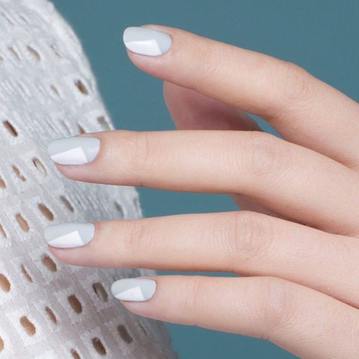 Neutral Nail Ideas That Go With Everything grey and white nails