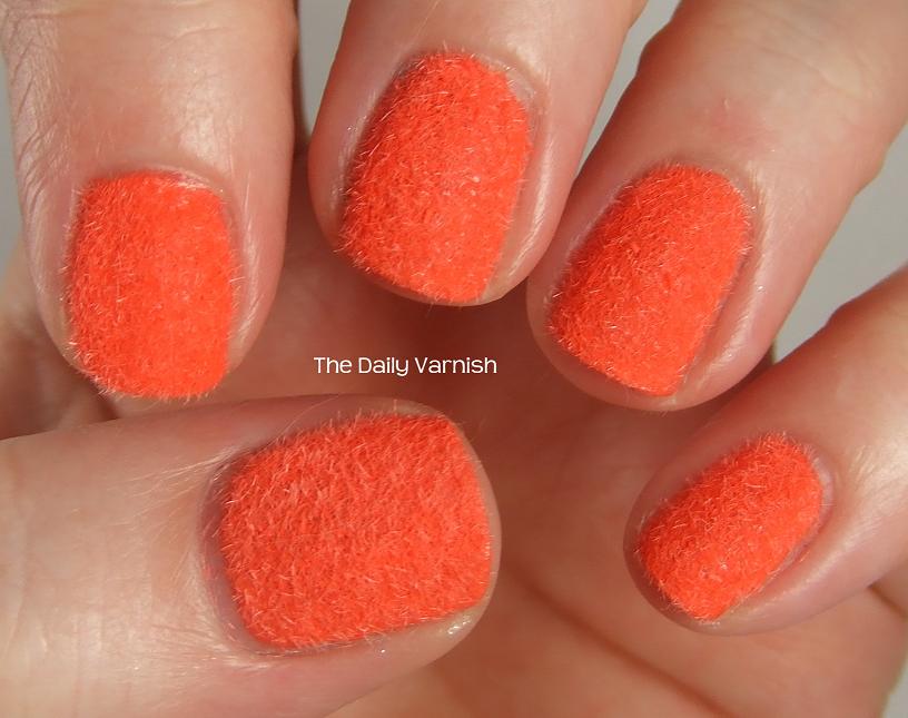 Orange velvet nails