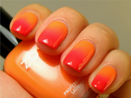 Dark to light orange ombre