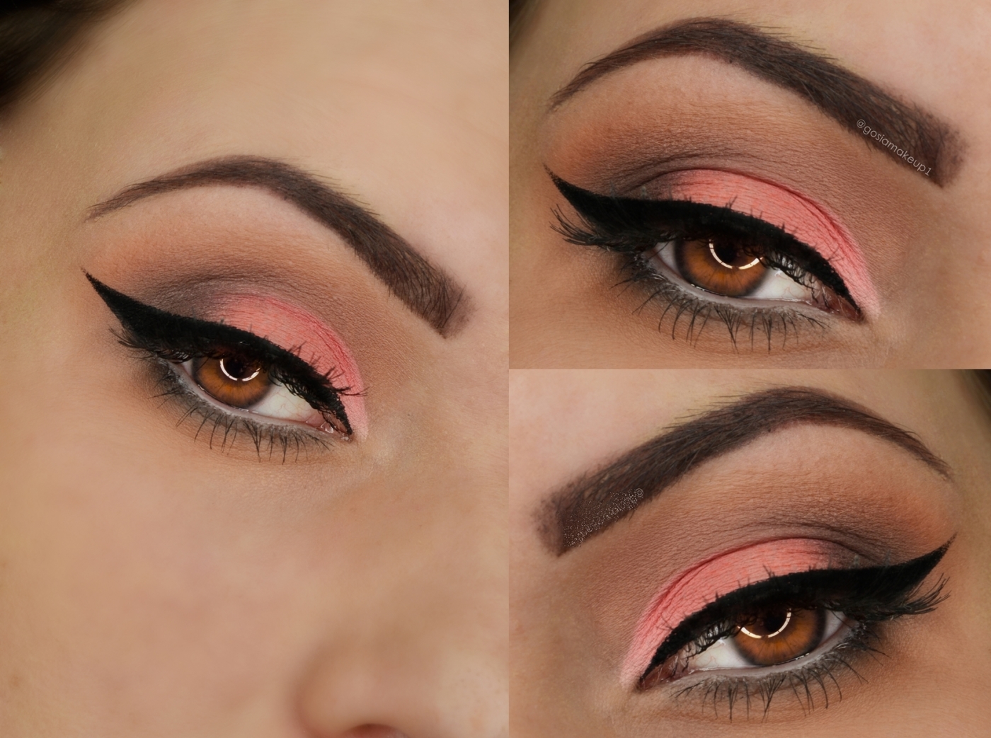 Peach pink with a clean black wing