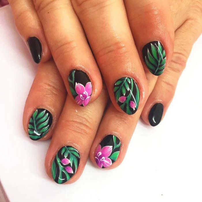 Summer Mood Tropical Nail Designs floral nails