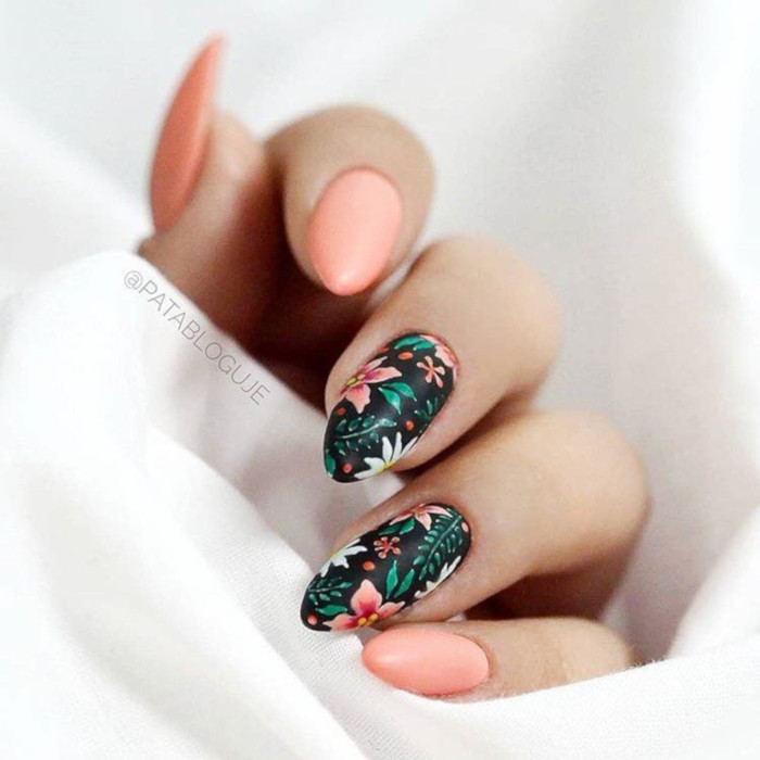 Summer Mood Tropical Nail Designs floral nails