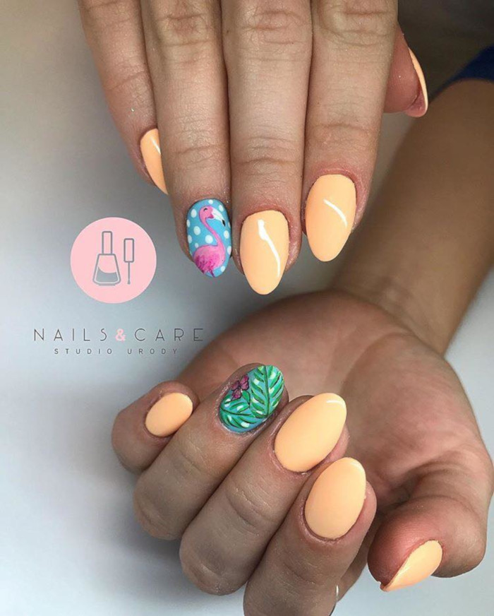 Summer Mood Tropical Nail Designs flamingo nails