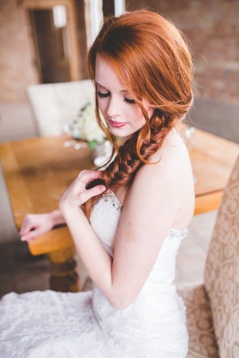 a braid with greenery for a woodland wedding