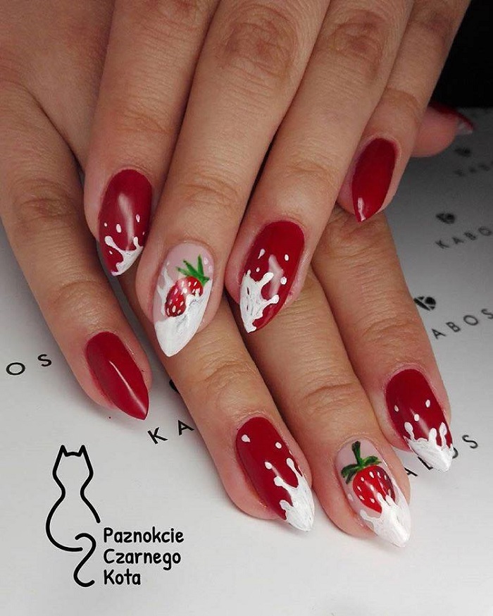 The Fruit-Themed Manicure is the Ultimate Summer Nail Trend strawberry nails