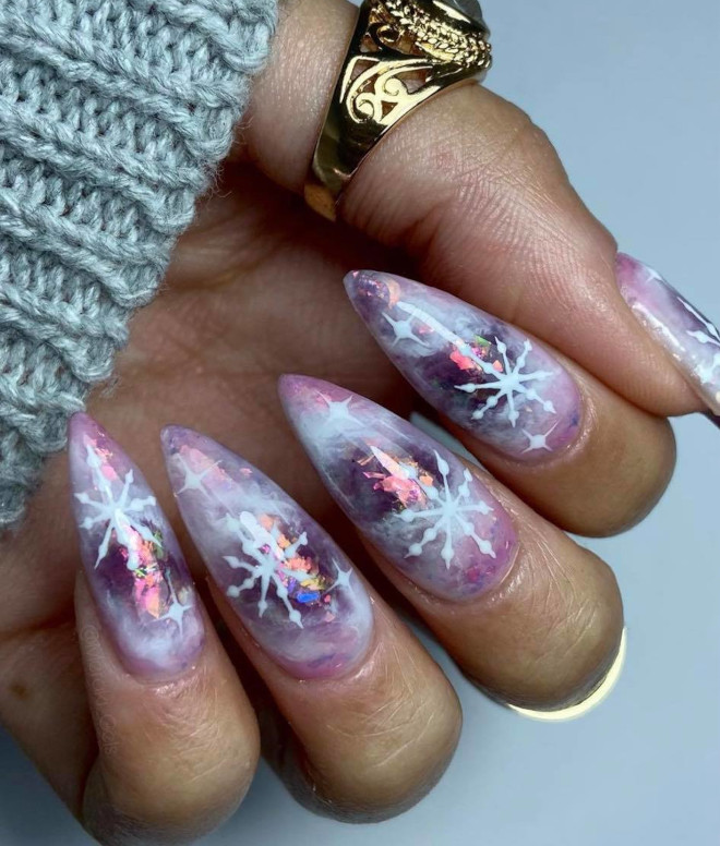 marble nails for winter