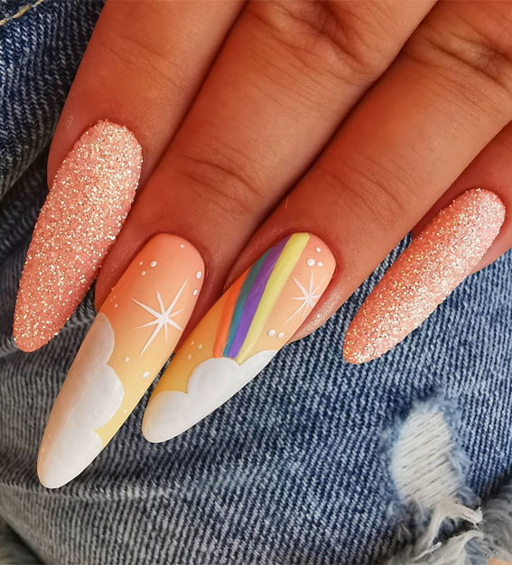 rainbow nails , nail art , nail designs, summer nails , summer nail ideas , fun summer nails